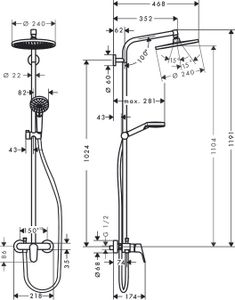 Hansgrohe Crometta S 240 1jet Showerpipe Met Douchekraan Chroom