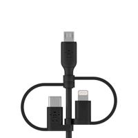 Belkin BOOST CHARGE USB-kabel 1 m USB A USB C/Micro-USB B/Lightning Zwart - thumbnail