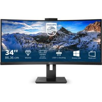 Philips P-Line 346P1CRH/00 34 Wide Quad HD 100Hz USB-C 90W Curved VA Monitor