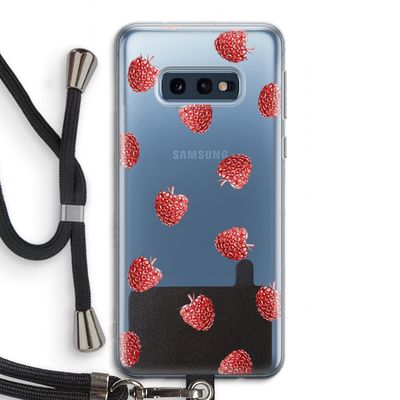 Framboosjes: Samsung Galaxy S10e Transparant Hoesje met koord