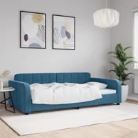 Slaapbank 100x200 cm fluweel blauw