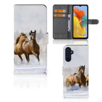 Samsung Galaxy M14 | Telefoonhoesje | Met pasjeshouder | Paarden