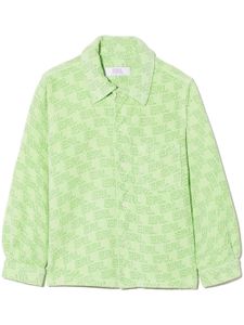 ERL KIDS chemise en velours côtelé à logo imprimé - Vert