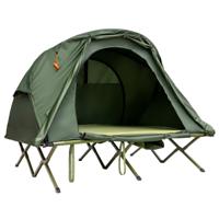 4-in-1 Kampeertentenset voor 2 Personen met Hoes en Matras 194 x 146 x 160 cm Groen