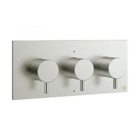Crosswater MPRO inbouw thermostatisch douchekraan horizontaal 2 stopkranen geborsteld RVS sw385421/sw385440 Crosswater MPRO inbouw thermostatisch douchekraan horizontaal 2 stopkranen geborsteld RVS sw385421/sw385440