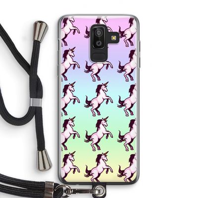 Musketon Unicorn: Samsung Galaxy J8 (2018) Transparant Hoesje met koord