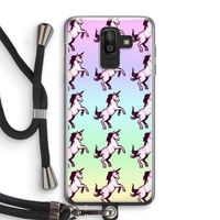 Musketon Unicorn: Samsung Galaxy J8 (2018) Transparant Hoesje met koord