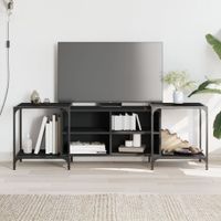 Tv-meubel 153x37x50 cm bewerkt hout zwart