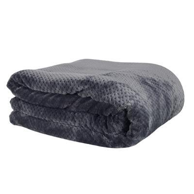 Fleece deken - grijs - 180 x 220 cm - polyester - XXL woondeken