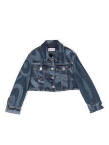 PUCCI Junior veste en jean à imprimé Marmo - Bleu