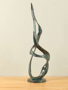 Abstract brons sculptuur Verbinding, 50 cm