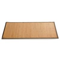 Badkamer vloermat anti-slip lichte bamboe 50 x 80 cm met grijze rand - thumbnail