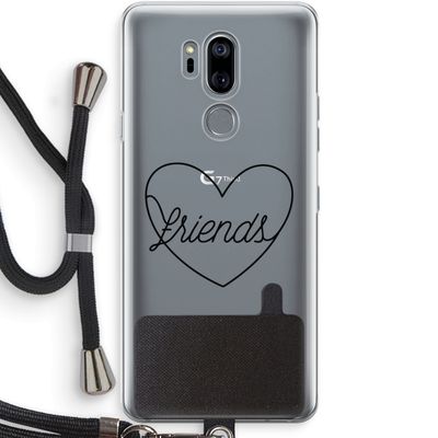 Friends heart black: LG G7 Thinq Transparant Hoesje met koord