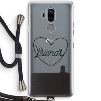 Friends heart black: LG G7 Thinq Transparant Hoesje met koord