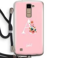 Pink Bouquet: LG K10 (2016) Transparant Hoesje met koord
