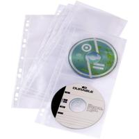 Durable 4-voudig CD/DVD-ordnerhoes 4 CDs/DVDs/Blu-rays Polypropyleen Transparant 5 stuk(s) 528219