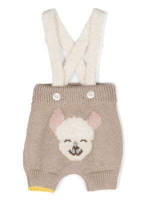 Gensami kids short Alpachino en maille intarsia - Marron