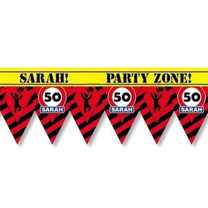 50 Sarah party tape/markeerlint waarschuwing 12 m versiering