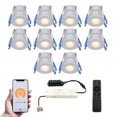 Set van 10 Milano Smart LED Mini Inbouwspots - Veranda spots - 12V 3W 200lm - Dimbaar - Wifi & Bluetooth - 2700K - IP65 waterdicht - RVS Set van 10 Milano Smart LED Mini Inbouwspots - Veranda spots - 12V 3W 200lm - Dimbaar - Wifi & Bluetooth - 2700K - IP65 waterdicht - RVS