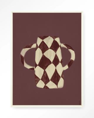 Urban Cotton Wandkleed 'Vivid Vase 07' 80 x 110cm in Floating Frame - off white
