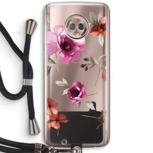 Geschilderde bloemen: Motorola Moto G6 Transparant Hoesje met koord