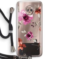 Geschilderde bloemen: Motorola Moto G6 Transparant Hoesje met koord
