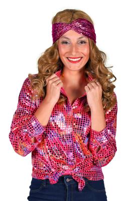 Dames disco blouse pink