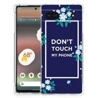 Google Pixel 6A Anti Shock Case Flowers Blue DTMP - thumbnail