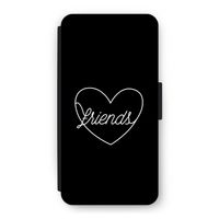 Friends heart black: iPhone 12 Pro Flip Hoesje