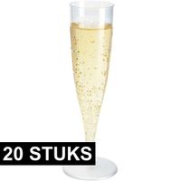 20x Champagne glazen transparant 19 cm