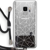 Geometrische lijnen wit: Samsung Galaxy S9 Transparant Hoesje met koord
