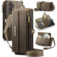 Caseme Samsung Galaxy S25 FE hoesje - portemonnee tasje - Bruin Caseme Samsung Galaxy S25 FE hoesje - portemonnee tasje - Bruin