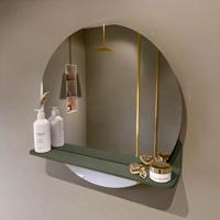 MONDIAZ SPOT spiegel rond 60cm met Spiegelplanchet kleur Army.