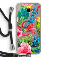 Papegaaien: Samsung Galaxy J4 Plus Transparant Hoesje met koord
