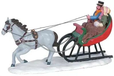 Lemax sleigh ride kerstdorp tafereel Caddington Village 2006