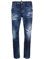 DSQUARED2 jean skinny à effet usé - Bleu - thumbnail