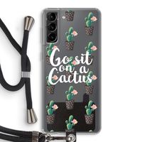 Cactus quote: Samsung Galaxy S21 Plus Transparant Hoesje met koord