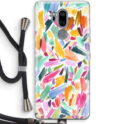 Watercolor Brushstrokes: LG G7 Thinq Transparant Hoesje met koord