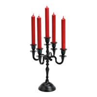 Kandelaar 5-armig van metaal zwart (B/H/D) 23x31x23cm