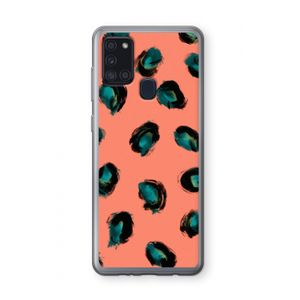 Pink Cheetah: Samsung Galaxy A21s Transparant Hoesje