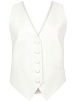 Nina Ricci gilet drapé à dos ouvert - Blanc