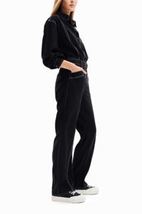 Worker jumpsuit met sierstiksels - BLACK - XS