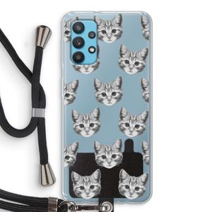 Kitten: Samsung Galaxy A32 4G Transparant Hoesje met koord