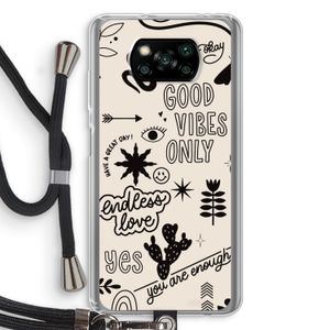 Good vibes: Xiaomi Poco X3 NFC Transparant Hoesje met koord
