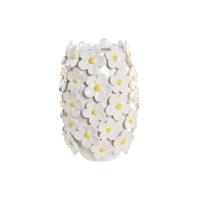 Vaas Home ESPRIT Geel Wit Keramisch Shabby Chic 18 x 18 x 27 cm