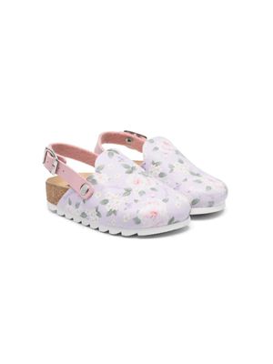 Monnalisa sandales en cuir à fleurs - Violet