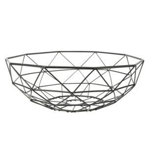 Cosy & Trendy Fruitschaal - zwart - rond - metaal - 28 x 9 cm - Fruitmand - Draadmand