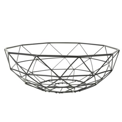 Cosy & Trendy Fruitschaal - zwart - rond - metaal - 28 x 9 cm - Fruitmand - Draadmand