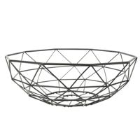 Cosy & Trendy Fruitschaal - zwart - rond - metaal - 28 x 9 cm - Fruitmand - Draadmand