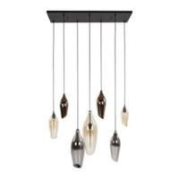 Hoyz Collection - Hanglamp 4+3 Cocoon Mix Glass - Zwart